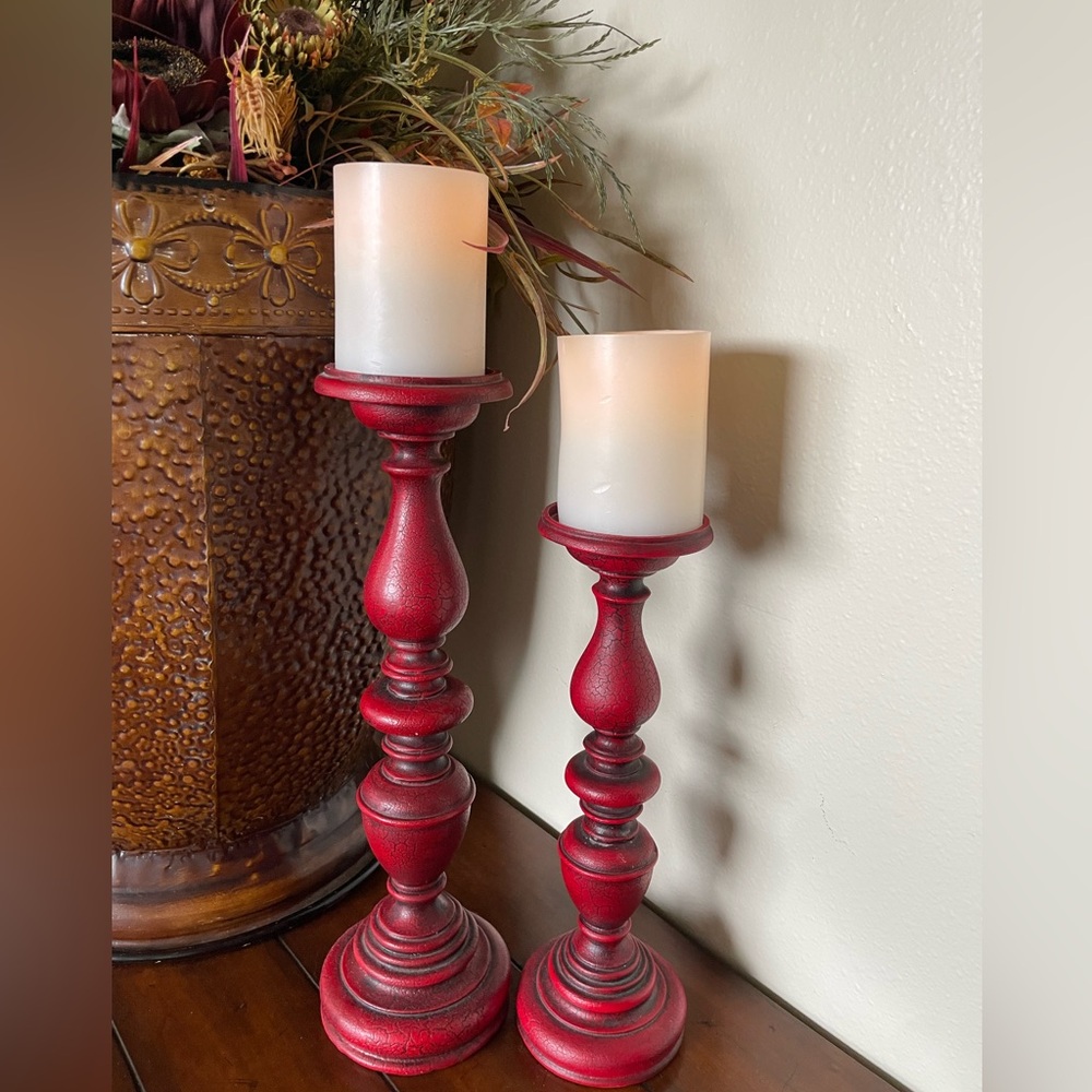 Elegant Red Candle Holders